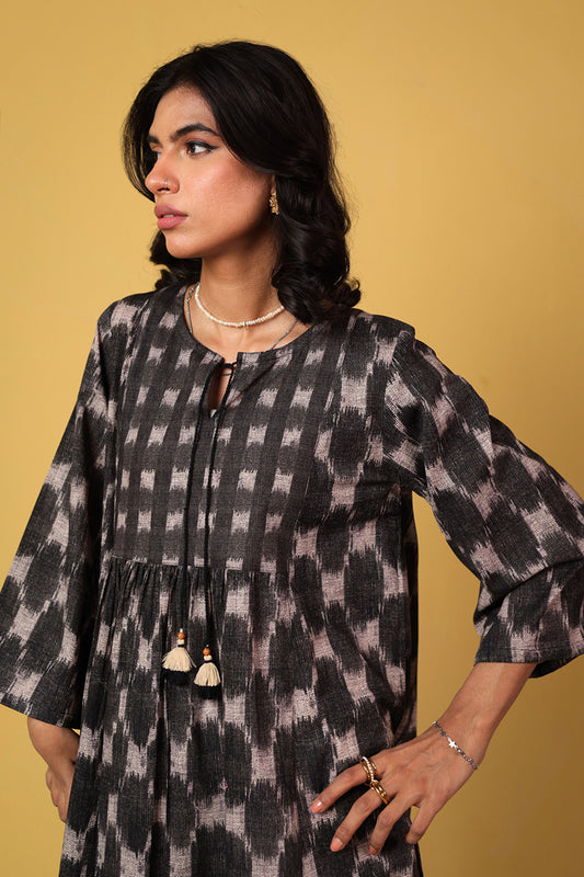 Tassel Twirl Ikkat Kurta