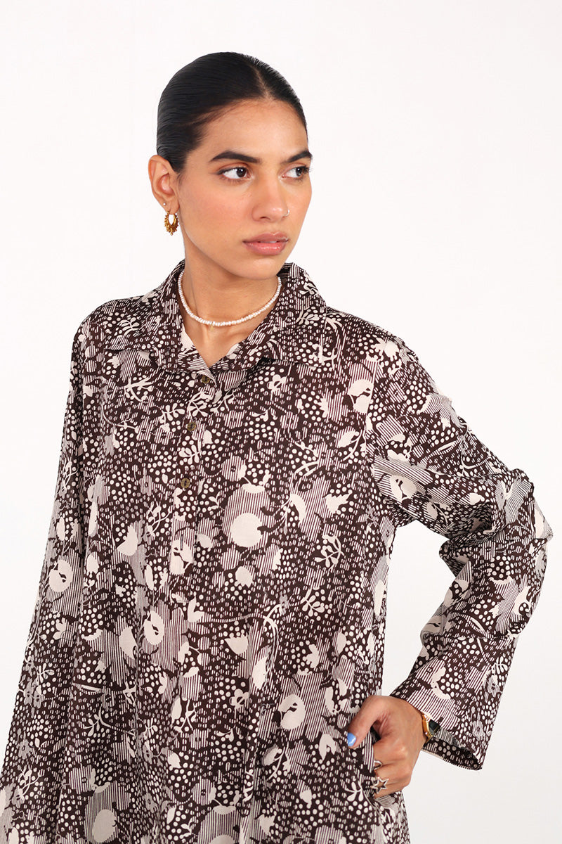 Collared Gul E Aqs Ensemble