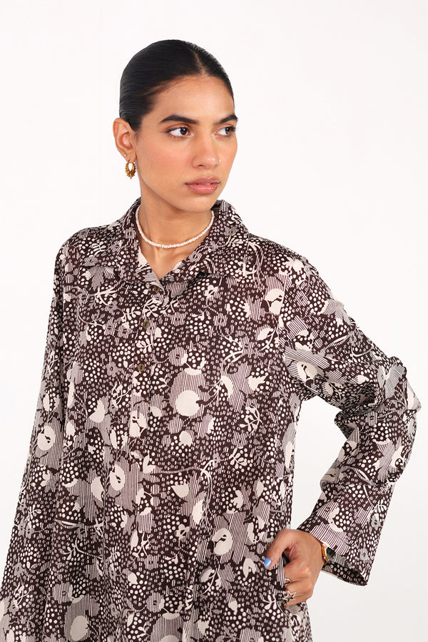 Collared Gul E Aqs Ensemble