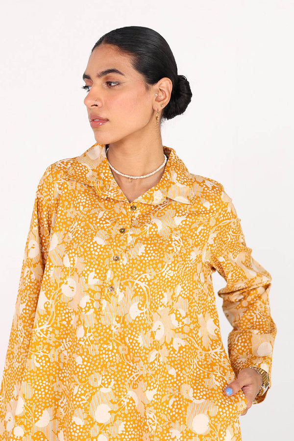 Collared Gul E Aqs Ensemble