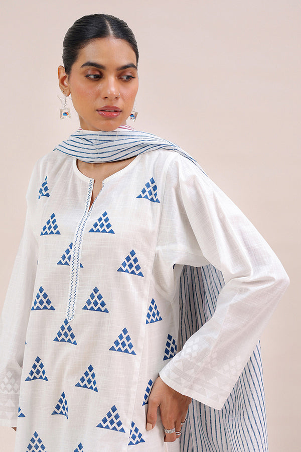 African Block-Printed 3 Piece Suit