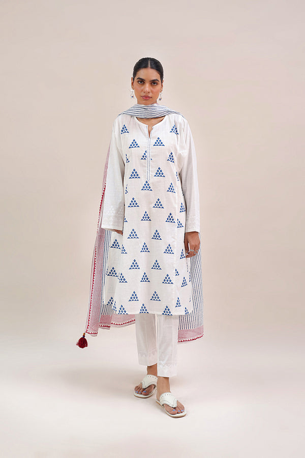 African Block-Printed 3 Piece Suit