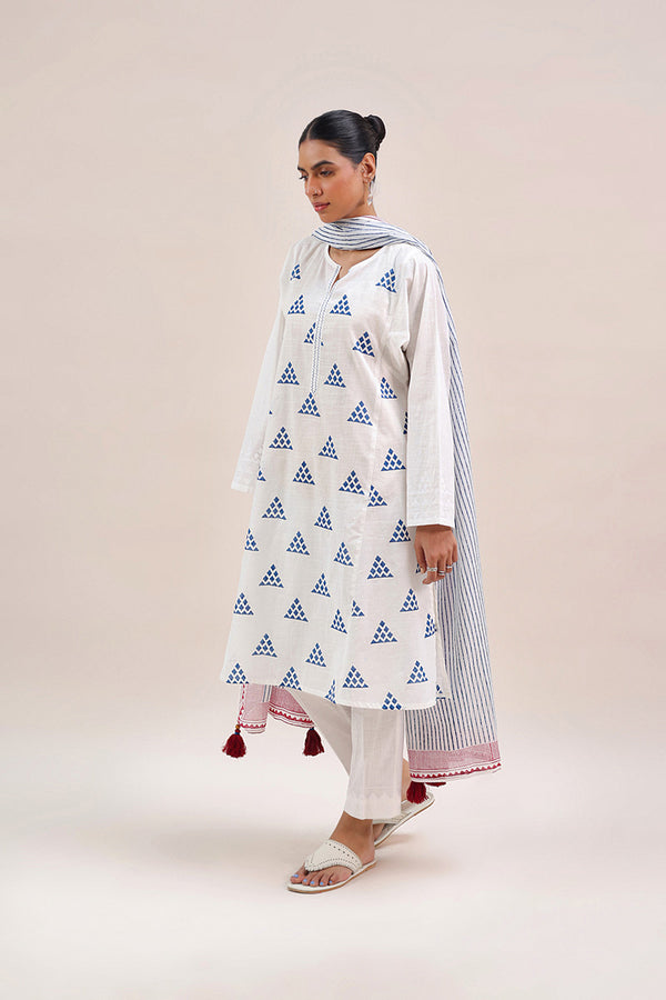 African Block-Printed 3 Piece Suit
