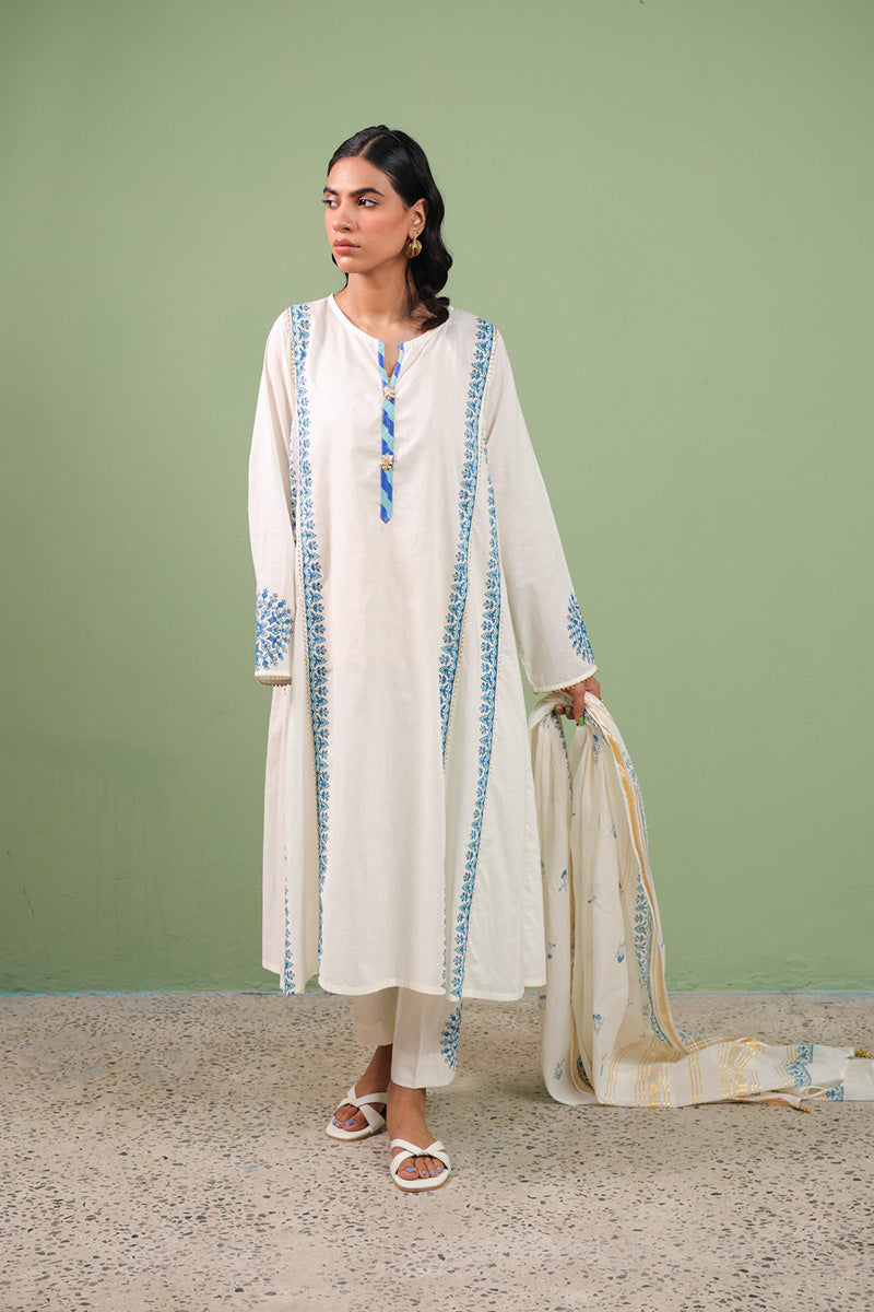 Block-Printed Anarkali 3 Piece Suit