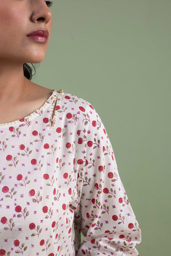 Anarkali Glided Block 3 Piece Suit