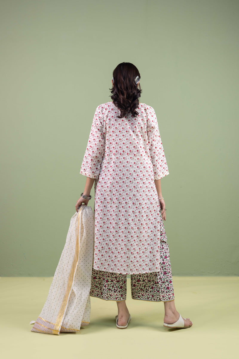 Anarkali Glided Block 3 Piece Suit