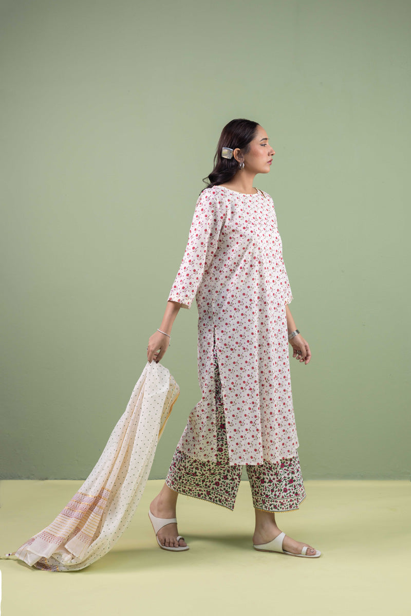 Anarkali Glided Block 3 Piece Suit