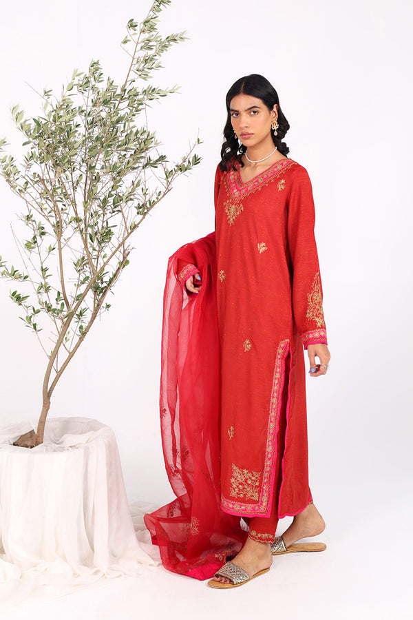 Hues of Ruby Red 3 Piece Suit