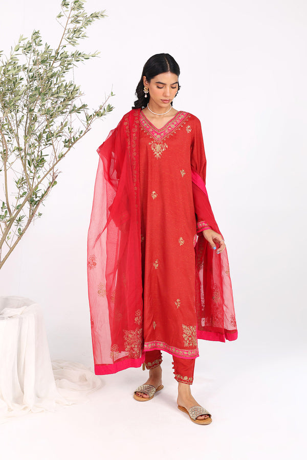 Hues of Ruby Red 3 Piece Suit