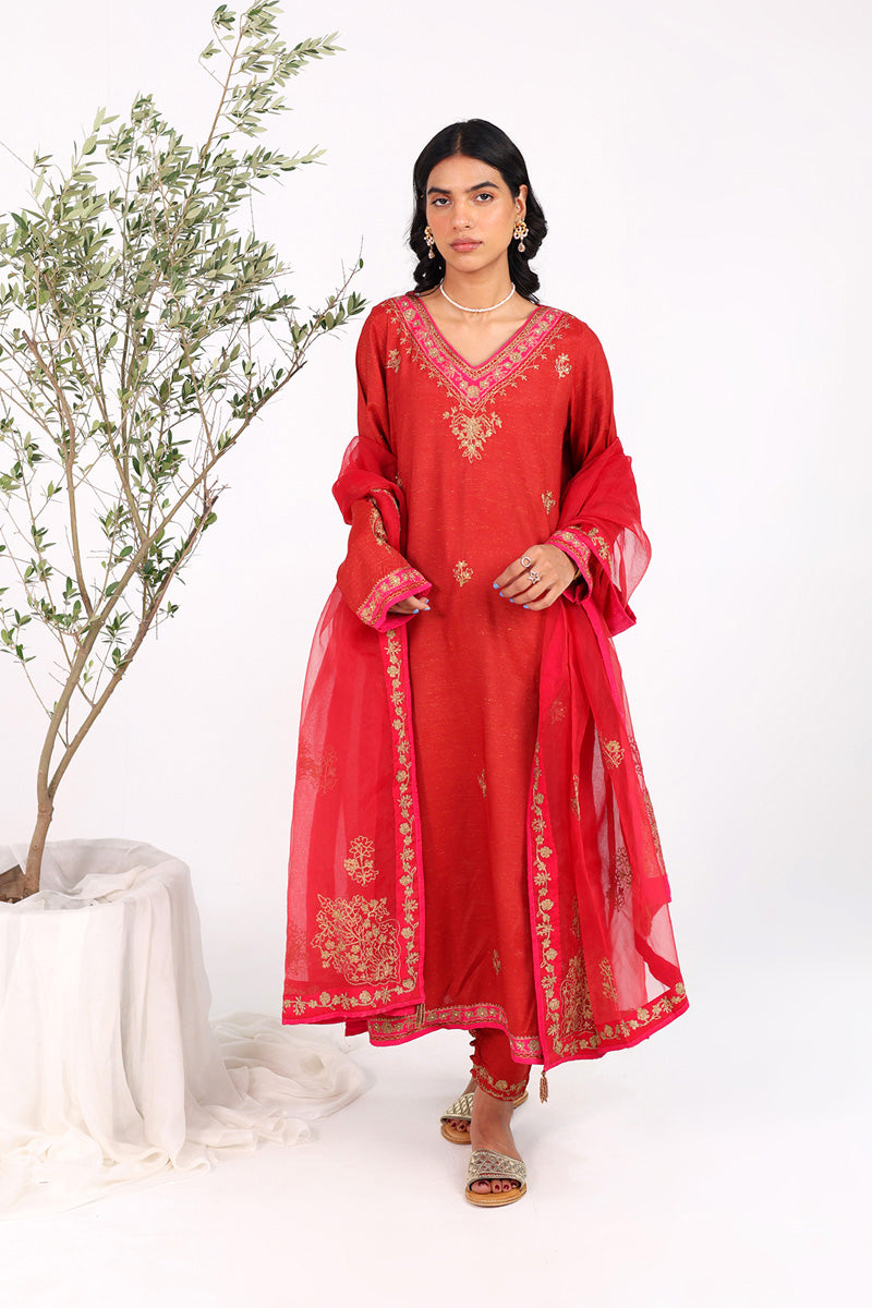 Hues of Ruby Red 3 Piece Suit