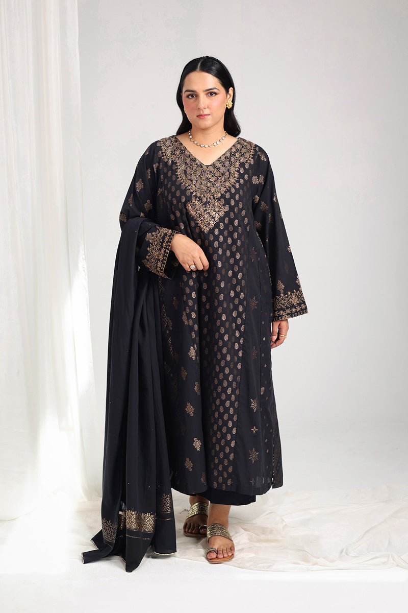 Golden Woven Raat ki Rani 3 Piece