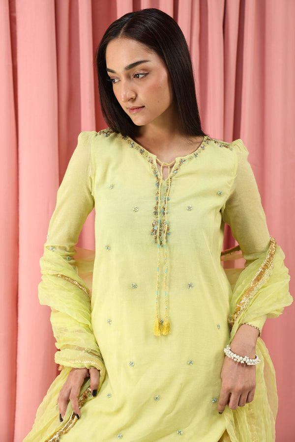 Mahrani Embroidered Gharara 3-Piece suit