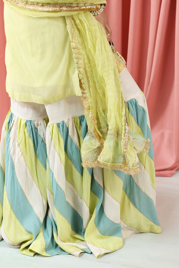 Mahrani Embroidered Gharara 3-Piece suit