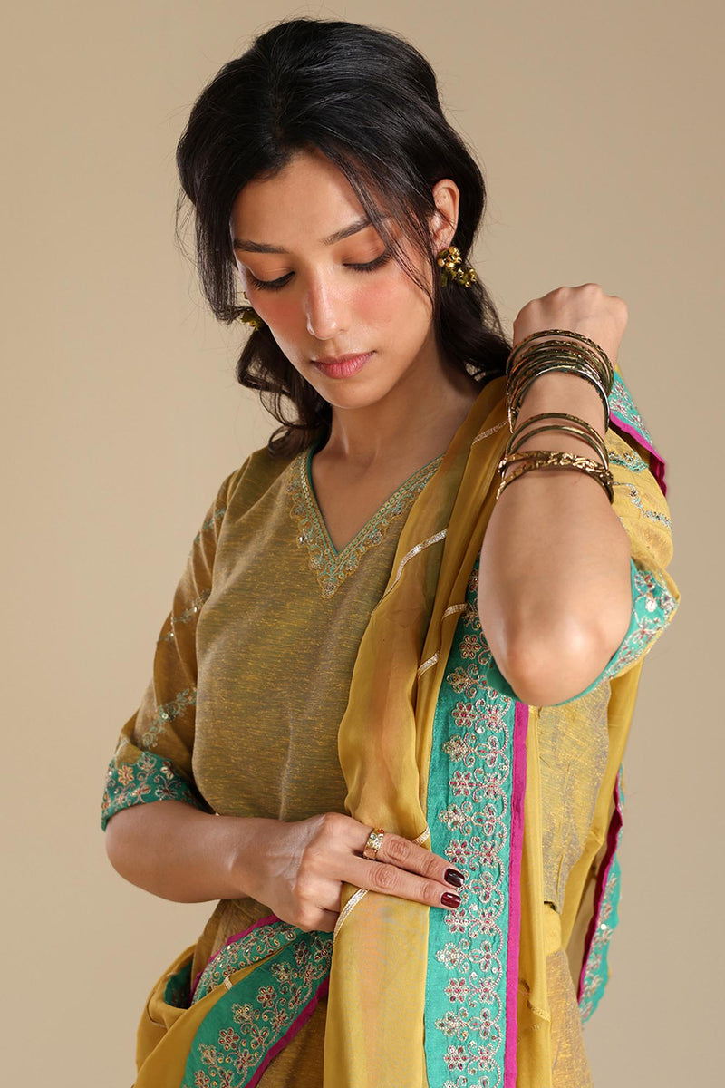 Color Blocked Lehnga Ensemble