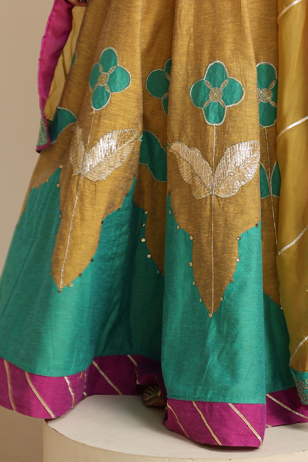 Color Blocked Lehnga Ensemble