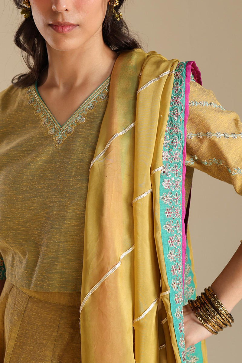 Color Blocked Lehnga Ensemble