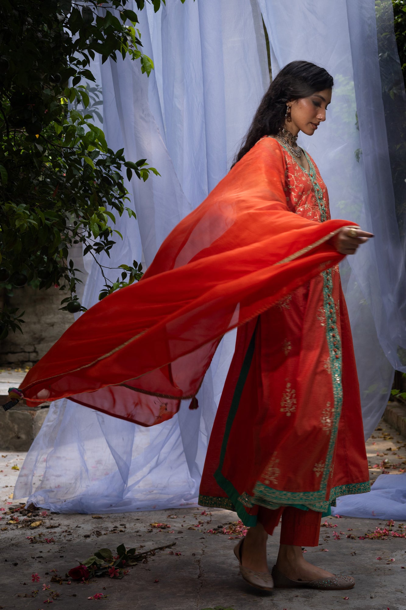 Golden-Hour Embroidered Ensemble