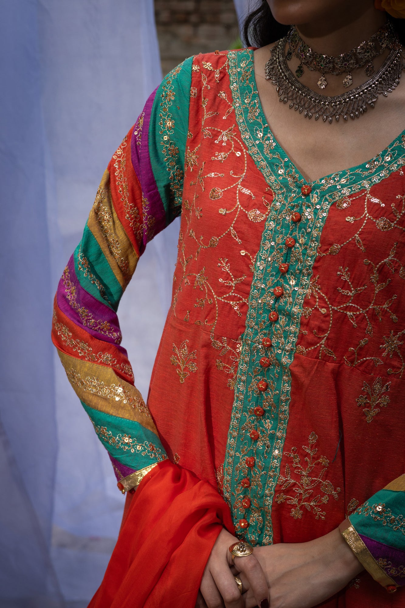Golden-Hour Embroidered Ensemble