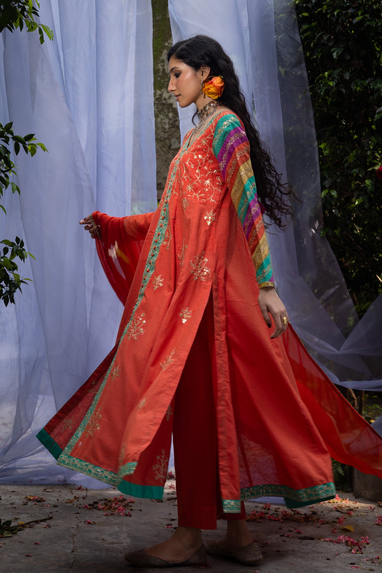 Golden-Hour Embroidered Ensemble