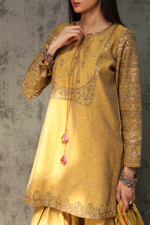 Golden Sequin Farshi Suit