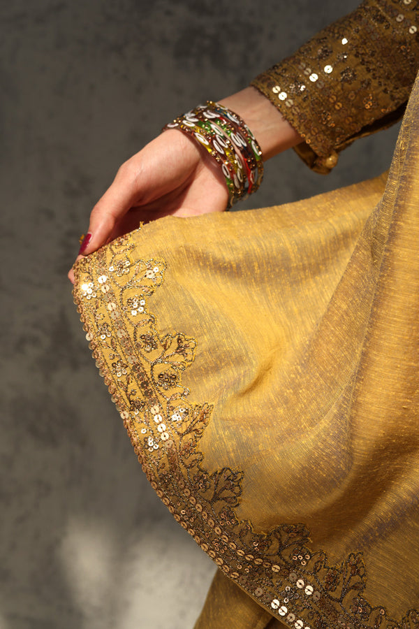 Golden Sequin Farshi Suit