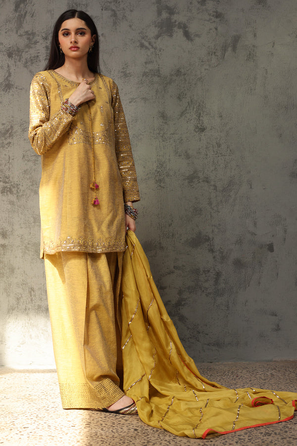 Golden Sequin Farshi Suit