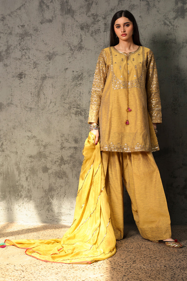 Golden Sequin Farshi Suit