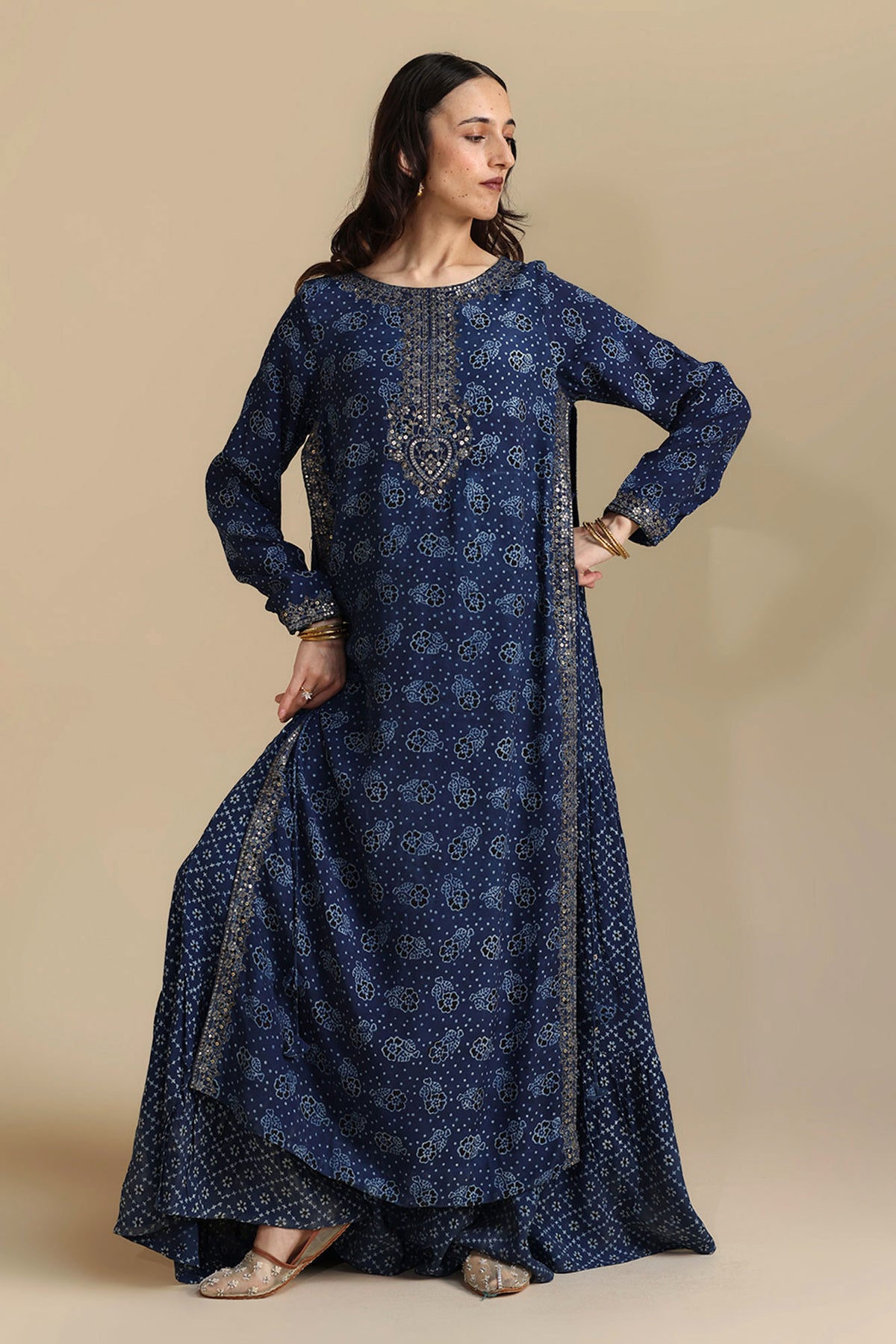 Embroidered Layered Dress