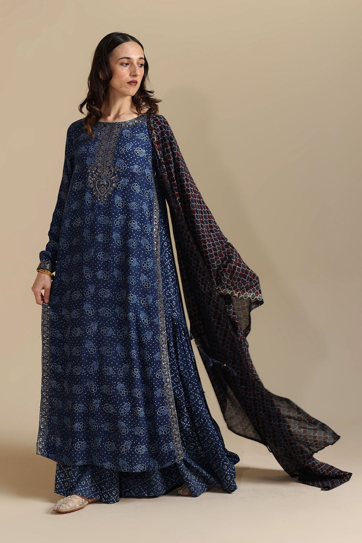 Embroidered Layered Dress