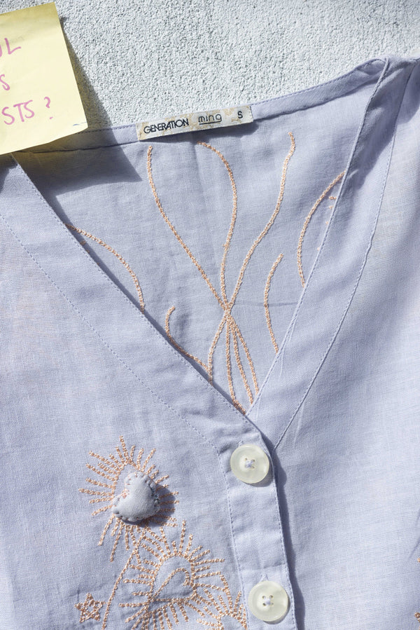 Embroidered Heart loom Top