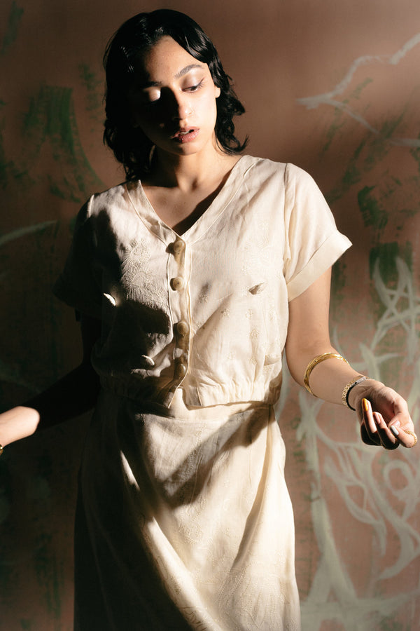 Embroidered Heart loom Top