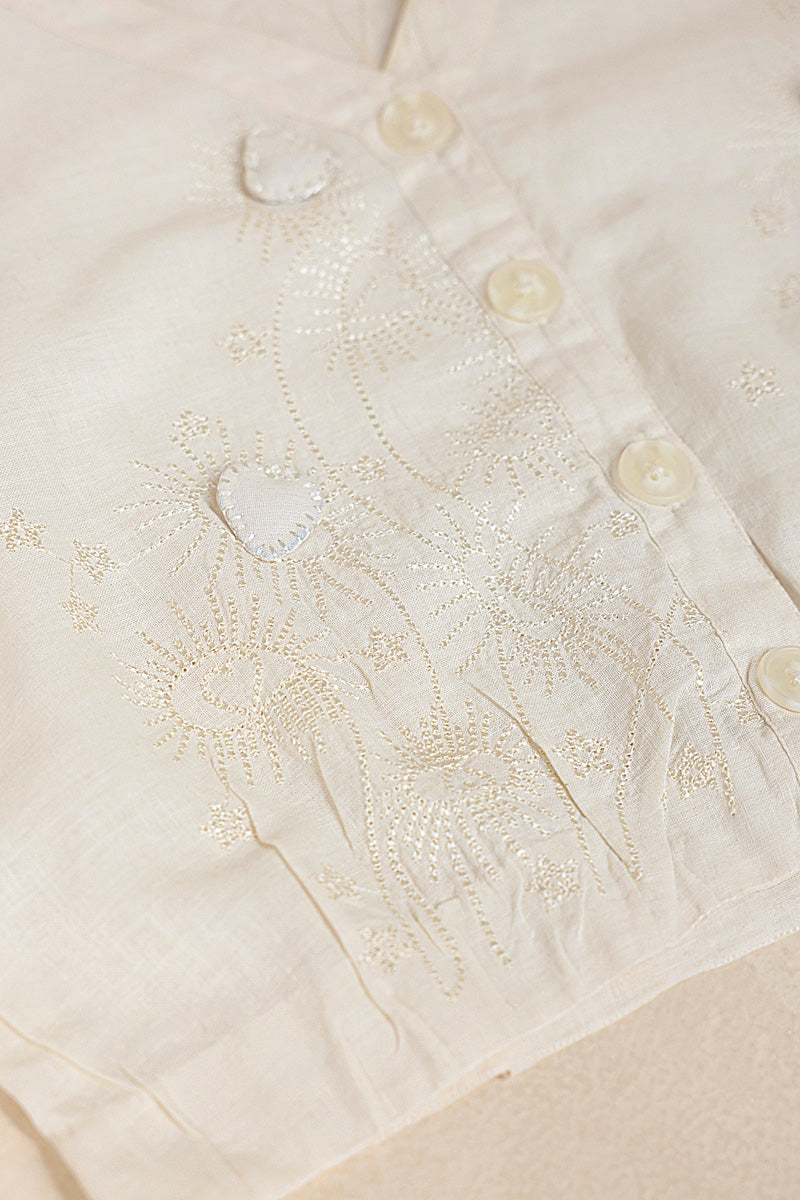 Embroidered Heart loom Top