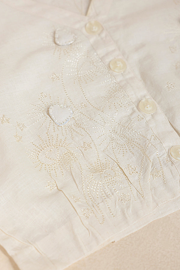 Embroidered Heart loom Top