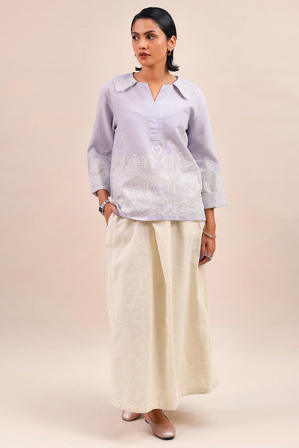 Heartline Embroidered Top