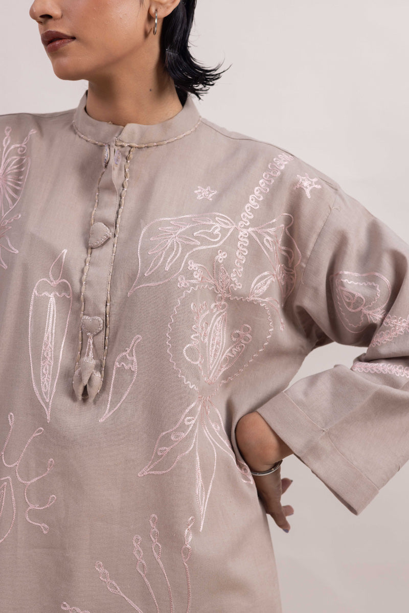 Mirchi Heart Embroidered Shirt