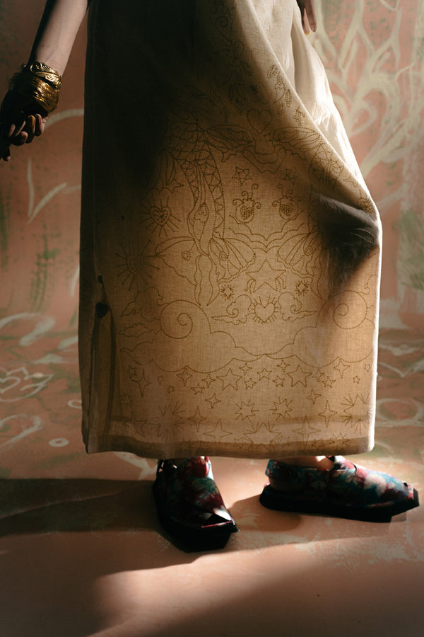 Heart Strings Embroidered Skirt