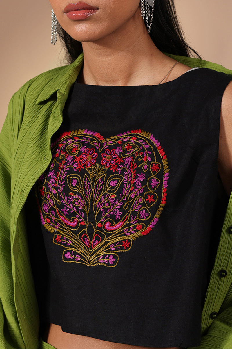 Embroidered Baddie Top