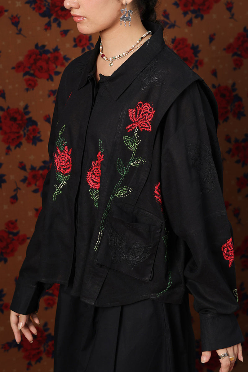 Rosette Embroidered Jacket