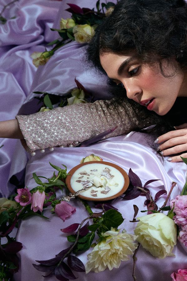 Ivory Whisper Sequin Saree