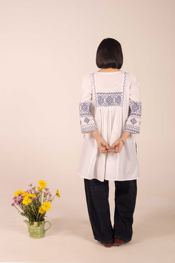N K R Cross weave Kurta
