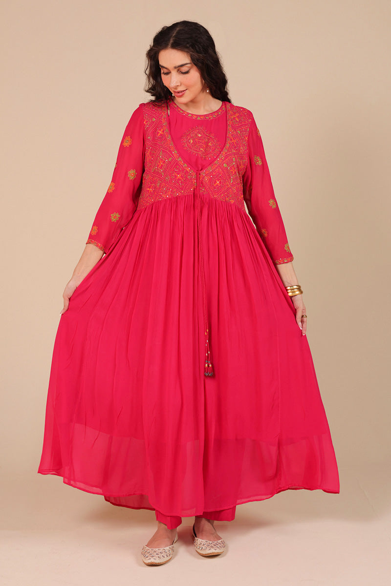 Boho Beet Anarkali Set
