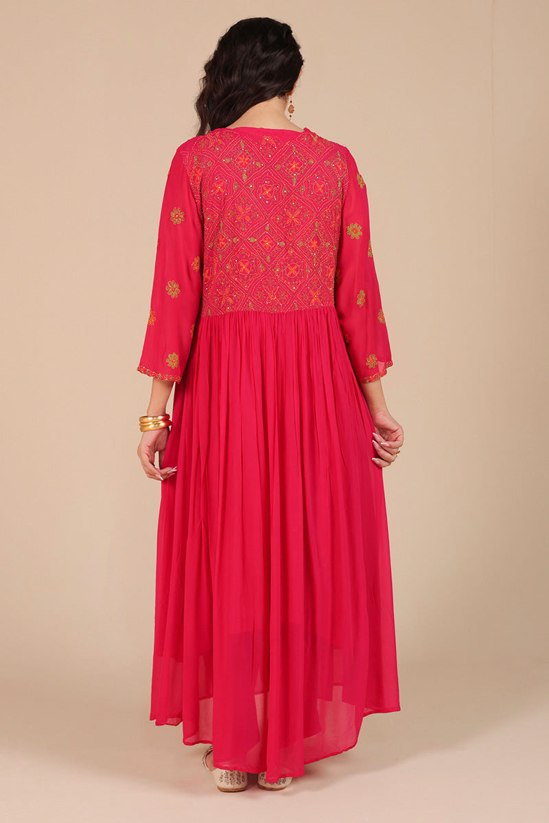 Boho Beet Anarkali Set