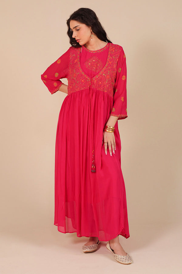 Boho Beet Anarkali Set