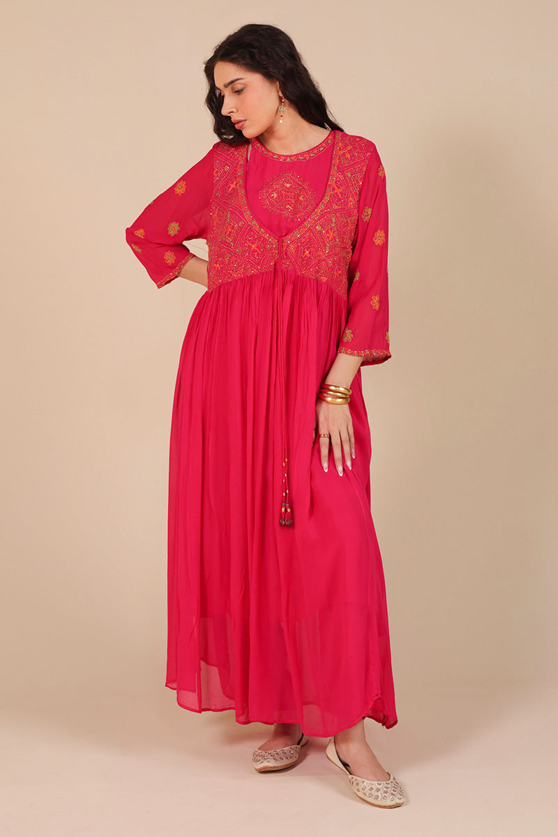 Boho Beet Anarkali Set