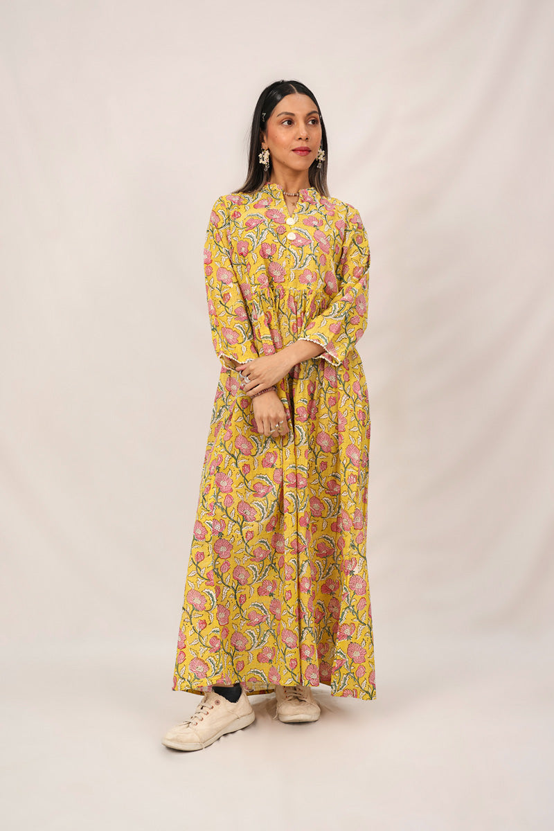 Amber Hand Block Printed Dastan Dress