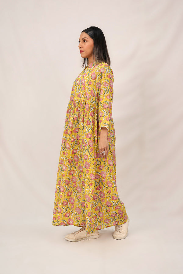 Amber Hand Block Printed Dastan Dress