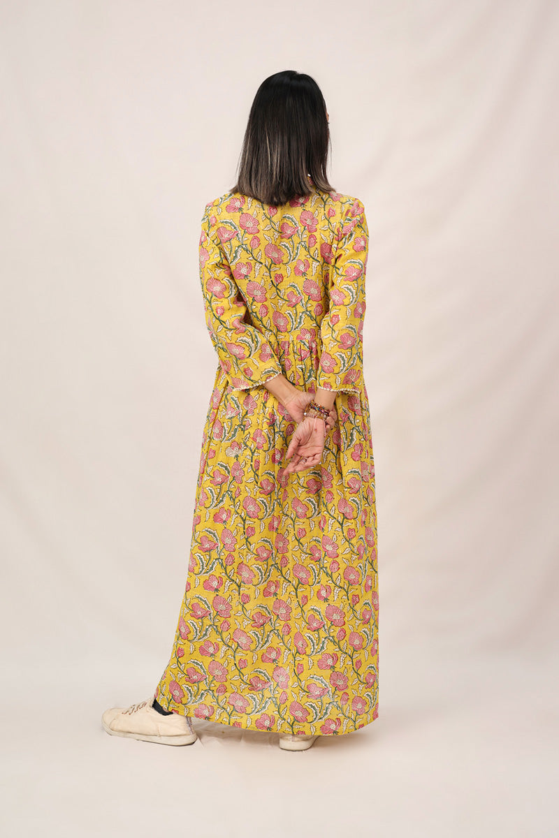 Amber Hand Block Printed Dastan Dress