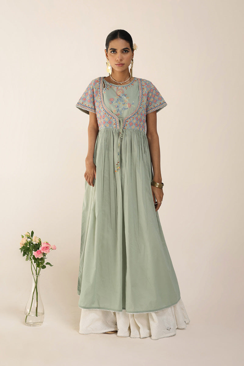 Multani Blue Hues Anarkali Frock
