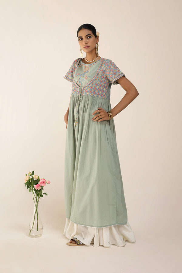 Multani Blue Hues Anarkali Frock
