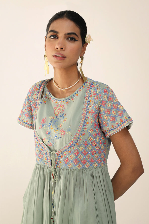 Multani Blue Hues Anarkali Frock